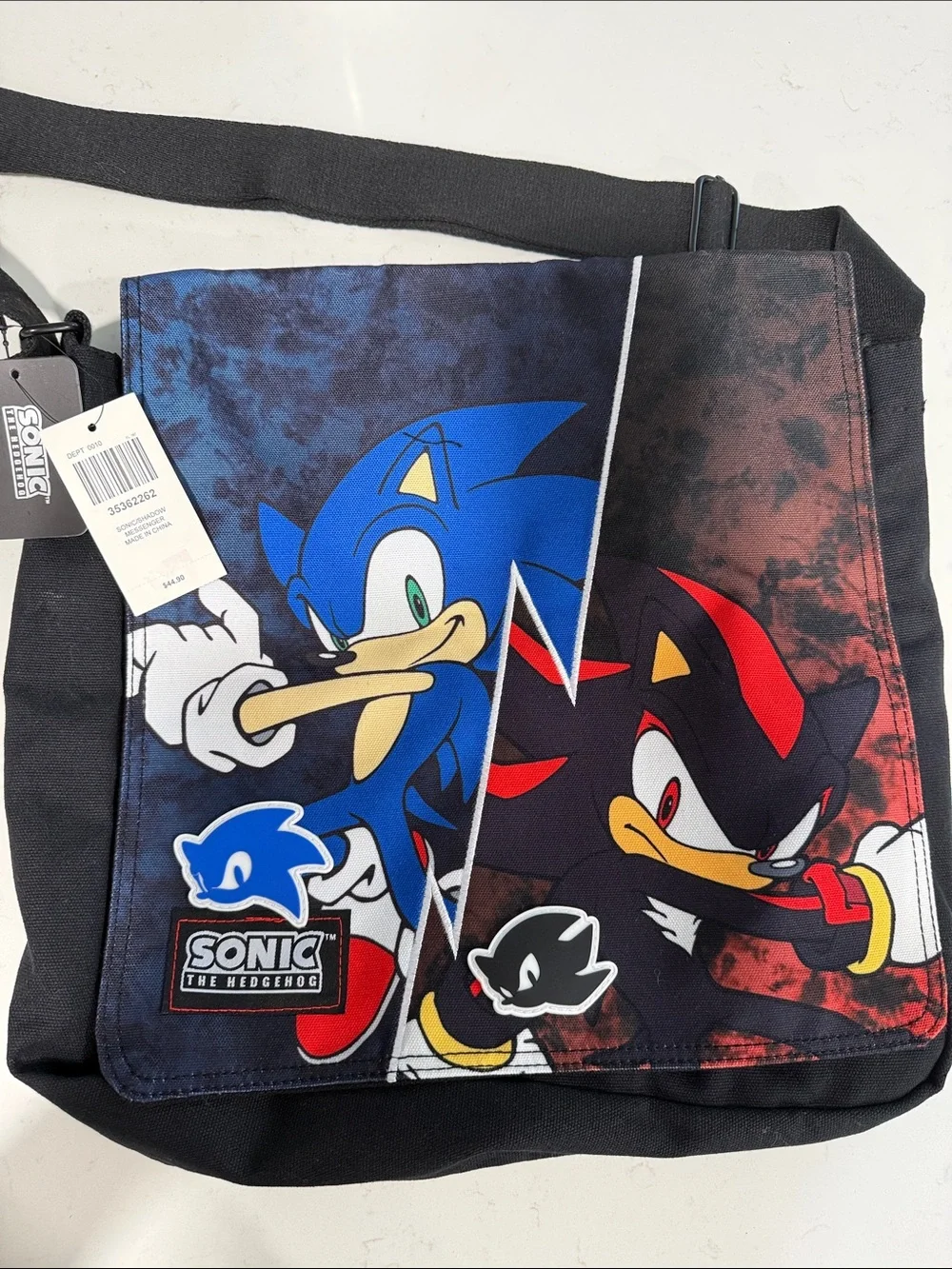 Sonic The Hedgehog Shadow & Sonic Split Messenger Bag